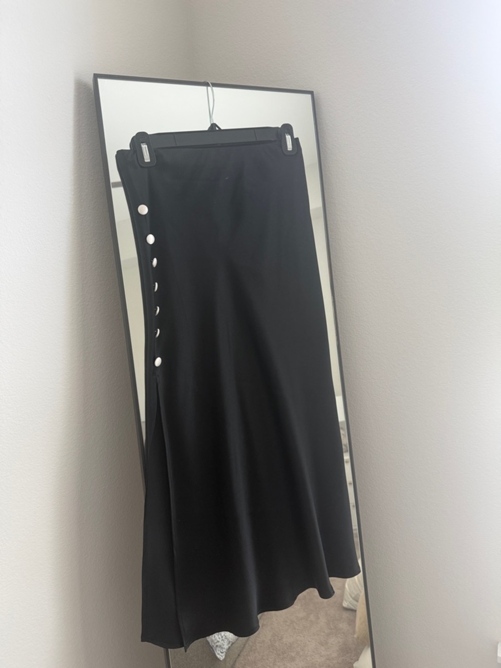 White Button-Accent Skirt